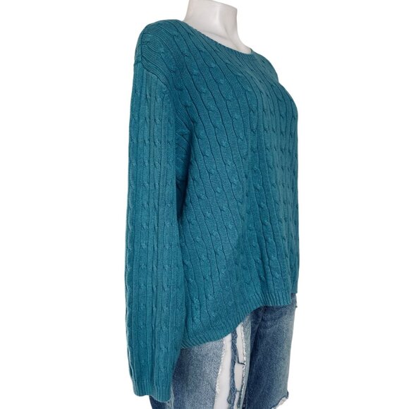 Vintage St John’s Bay Teal Twist Knit Sweater - Picture 7 of 10